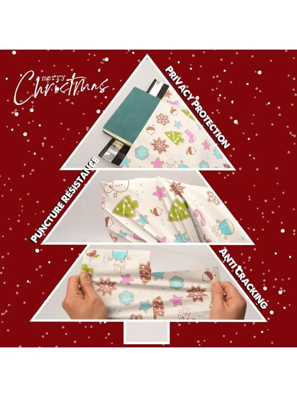 20ct Medium 10 x 13 Christmas Elements Poly Mailers